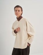 QOOQ Maxi-Sweatshirt Ecru