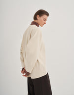 QOOQ Maxi-Sweatshirt Ecru